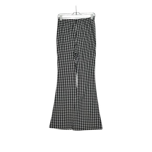 SHEIN black white houndstooth flare pull on pants size Medium - Picture 2 of 9
